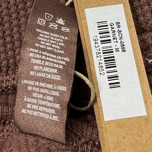 SKIMS Waffle Henley Bralette Garnet Womens Medium - Picture 9 of 12